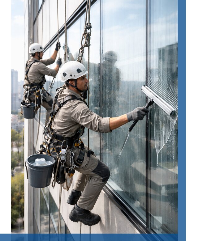 Мойка окон альпинистами в Кстове от 4583 р. | ВЫСОТНИК-Ксв