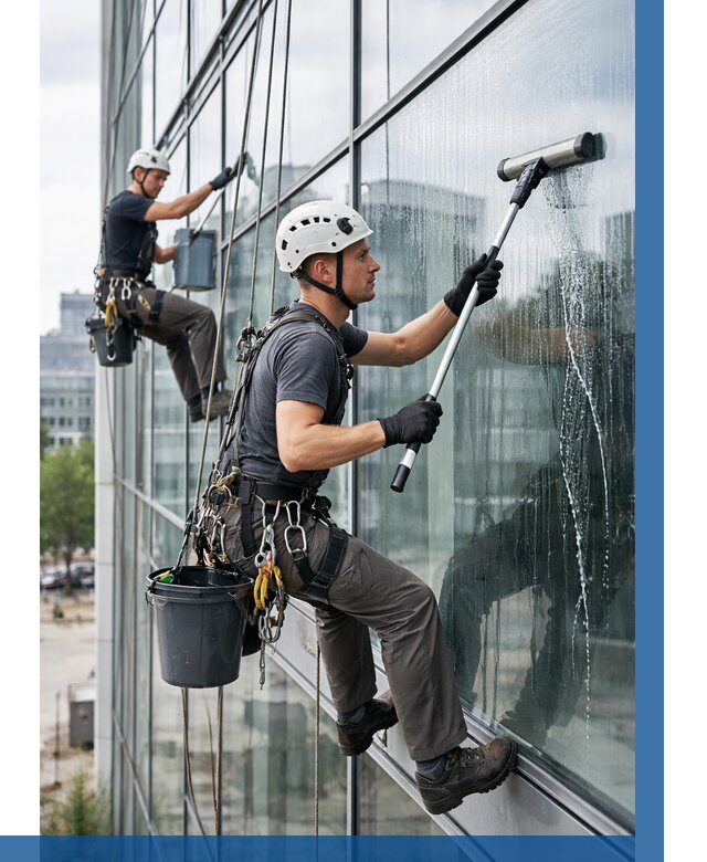 Мойка витражей альпинистами в Кстове от 713 р. под ключ|ВЫСОТНИК-Ксв