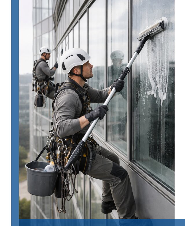 Высотная мойка сплошного остекления с выездом в Кстове