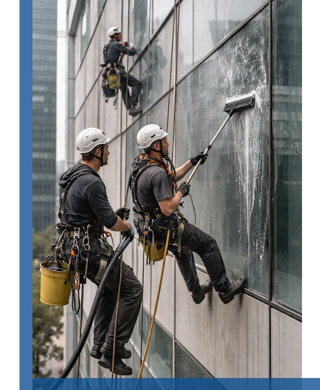 Профессиональная высотная мойка фасадов зданий в Кстове