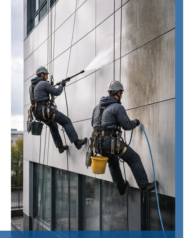 Мойка фасада из композита в Кстове по цене от 306 р. | ВЫСОТНИК-Ксв