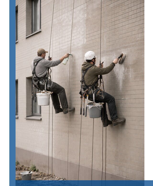 Удаление высолов с фасада зданий в Кстове без повреждений и следов