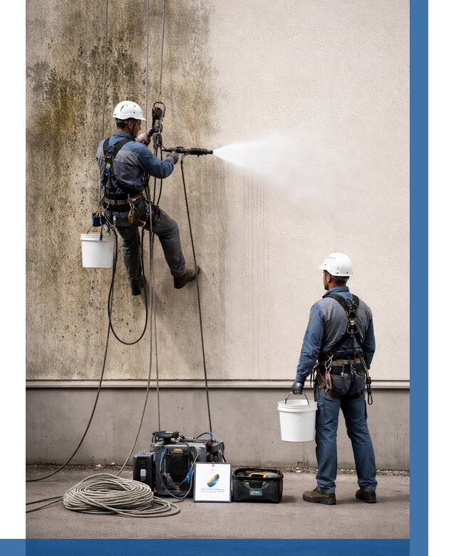 Очистка фасада от плесени в Кстове от 306 р. | ВЫСОТНИК-Ксв