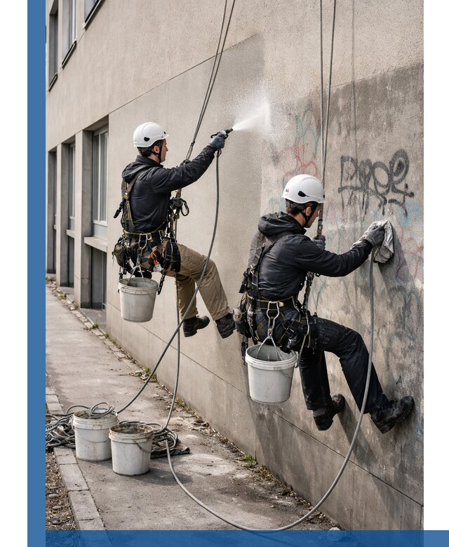 Антиграффити покрытие фасада с защитой от надписей в Кстове