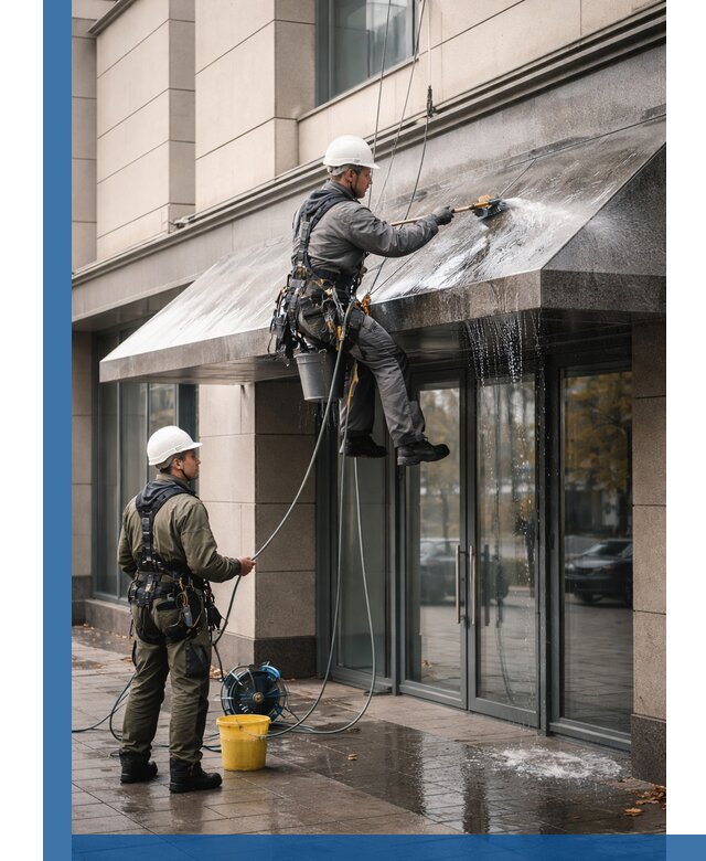 Профессиональная мойка козырьков и навесов в Кстове