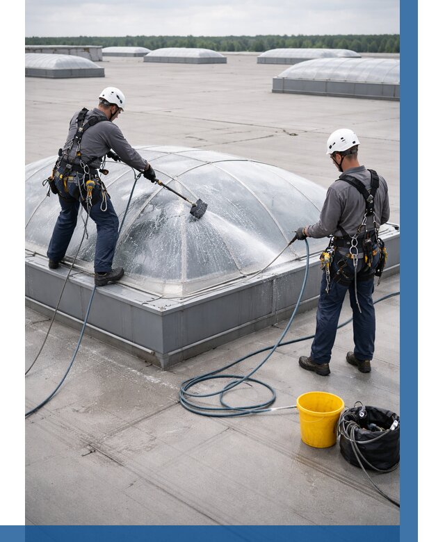 Мойка зенитных фонарей в Кстове, заказать от 4583 р. | ВЫСОТНИК-Ксв