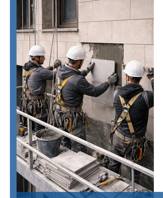 Ремонт облицовки фасада плиткой в Кстове с гарантией