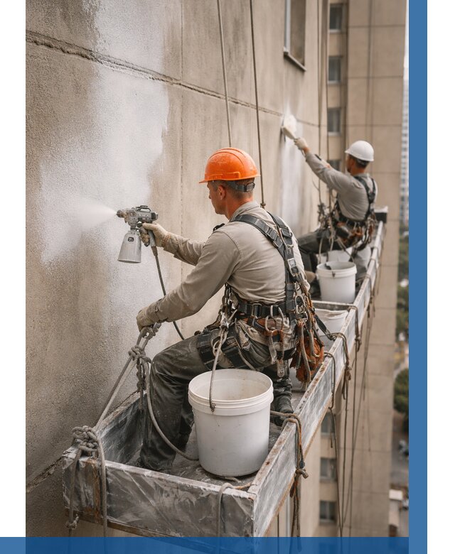 Грунтовка фасада на высоте в Кстове от 122 р. | ВЫСОТНИК-Ксв