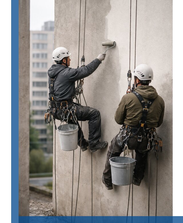 Покраска фасадов высотными альпинистами в Кстове с гарантией