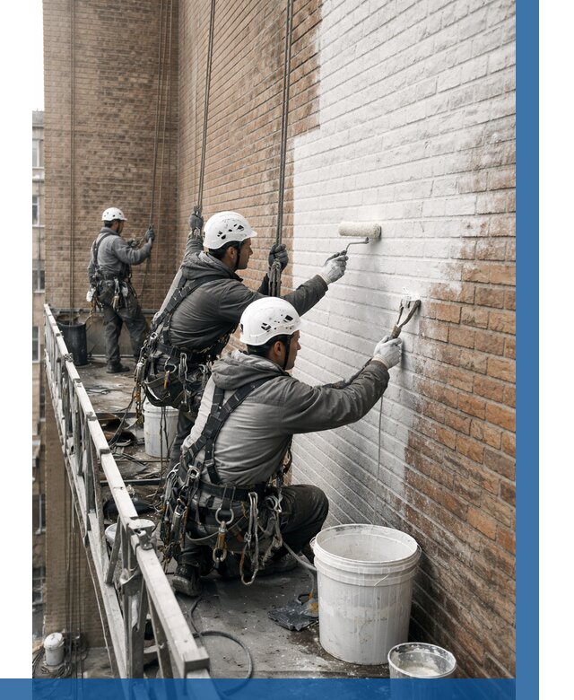 Покраска кирпичного фасада в Кстове от 356 р. | ВЫСОТНИК-Ксв