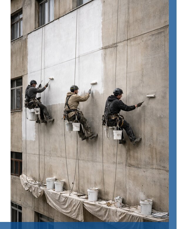 Покраска бетонного фасада в Кстове от 356 р за м2 | ВЫСОТНИК-Ксв