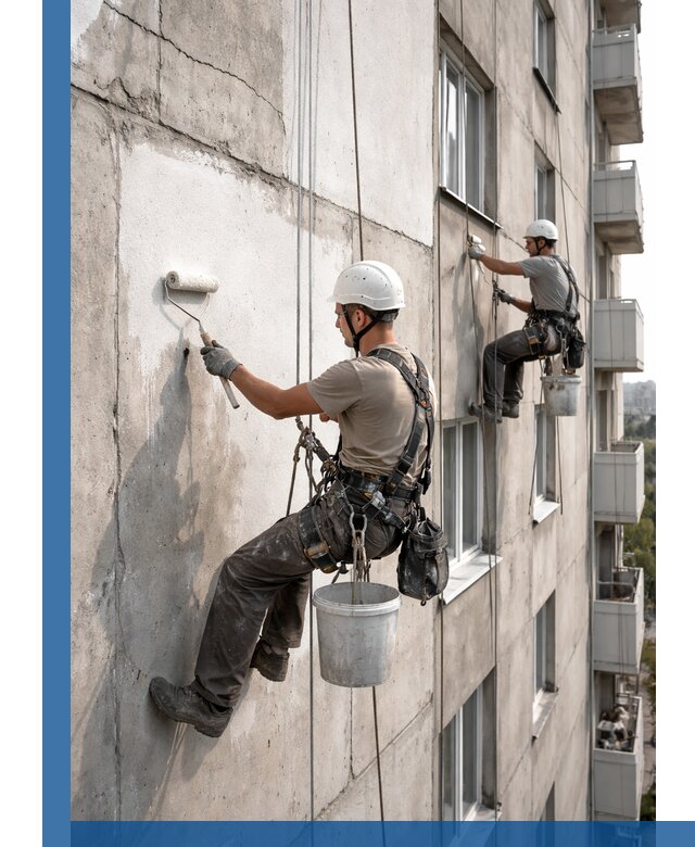 Покраска бетонного фасада в Кстове для жилых и промышленных объектов