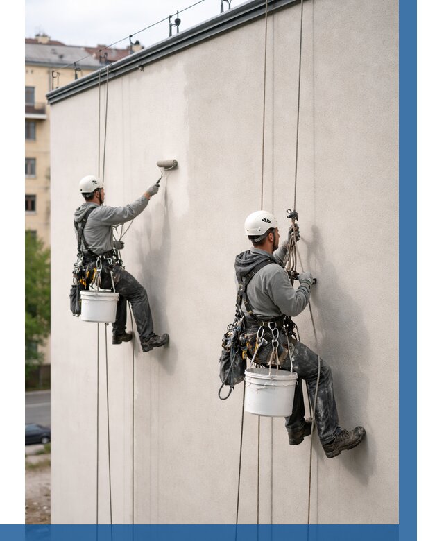 Покраска оштукатуренного фасада в Кстове от 326 р. | ВЫСОТНИК-Ксв