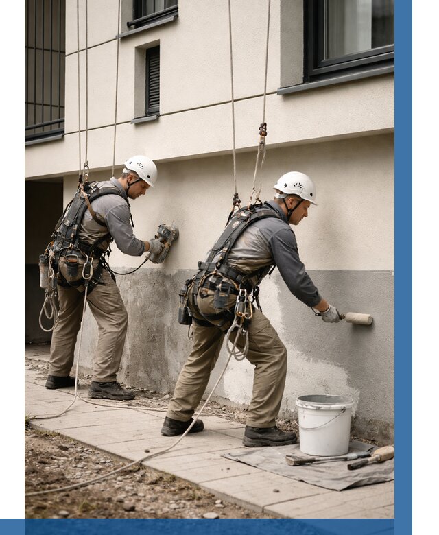 Окраска цоколя здания в Кстове от 458 р. под ключ | ВЫСОТНИК-Ксв