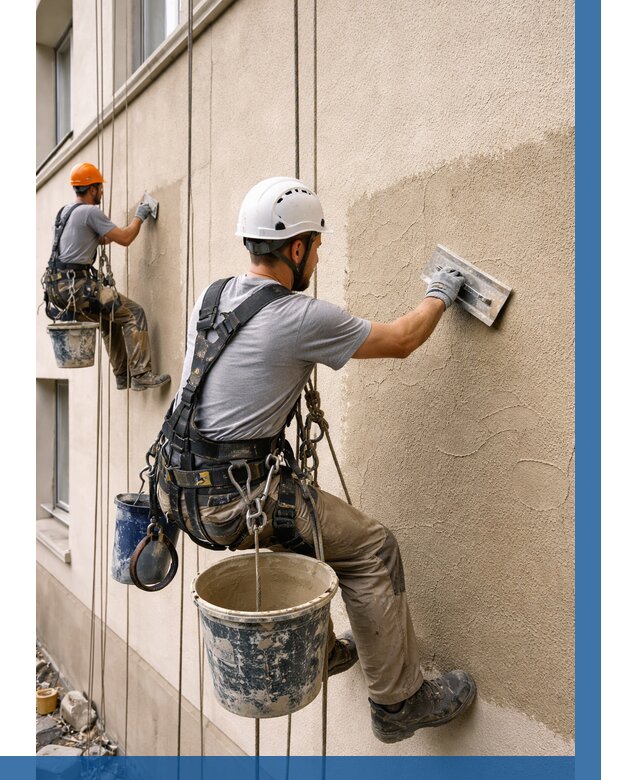 Декоративная штукатурка фасада в Кстове от 1222 р. | ВЫСОТНИК-Ксв