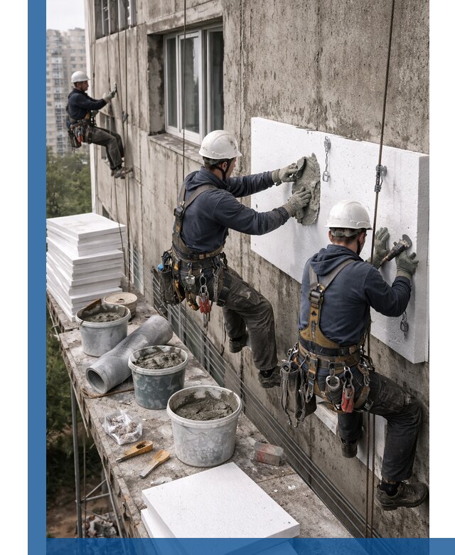 Утепление фасада пенополистиролом в Кстове под ключ