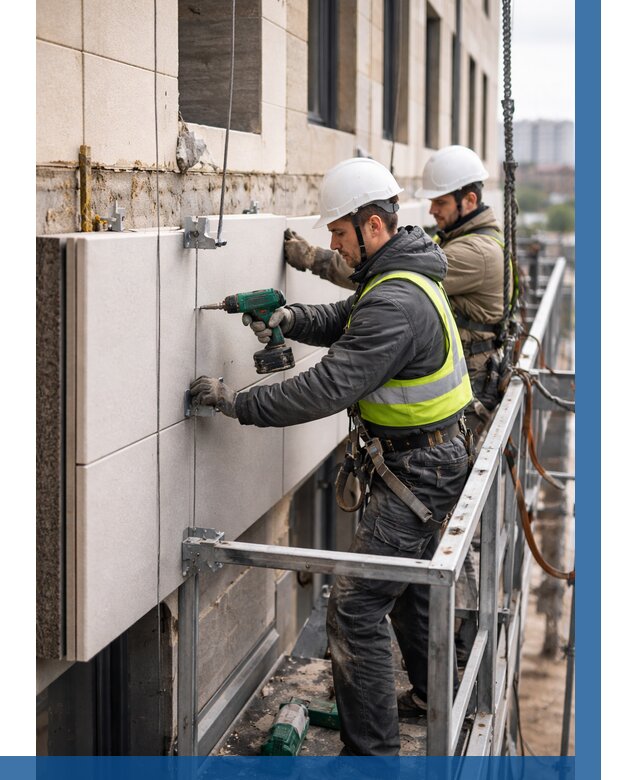 Монтаж фасадных термопанелей в Кстове от 1528 р. | ВЫСОТНИК-Ксв