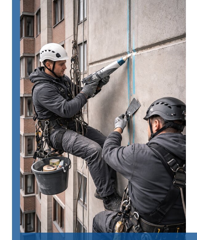 Вторичная герметизация швов фасада и кровли в Кстове