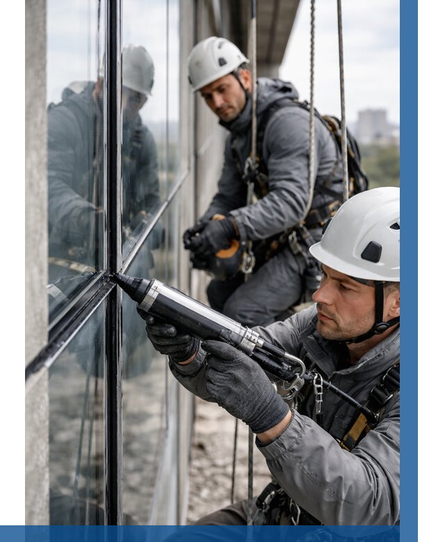 Герметизация витражных швов в Кстове от 662 р. | ВЫСОТНИК-Ксв