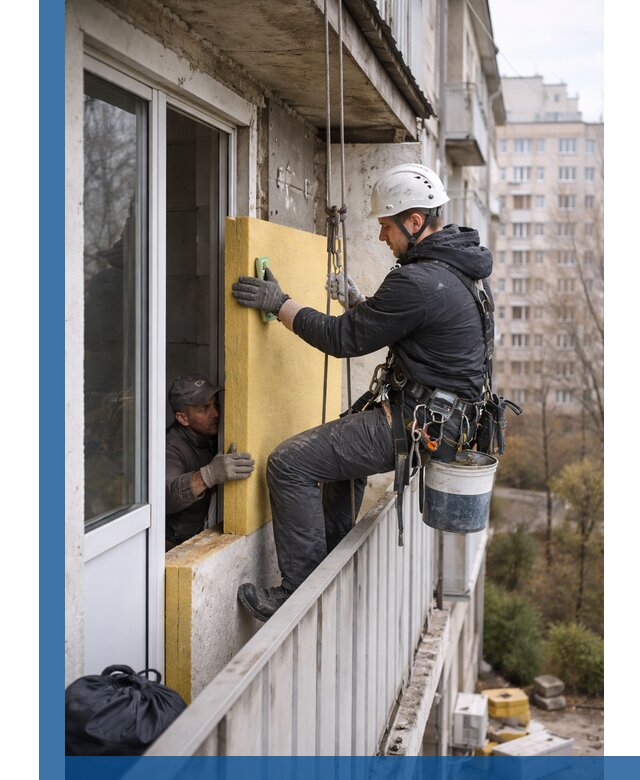Профессиональное утепление балкона снаружи в Кстове под ключ