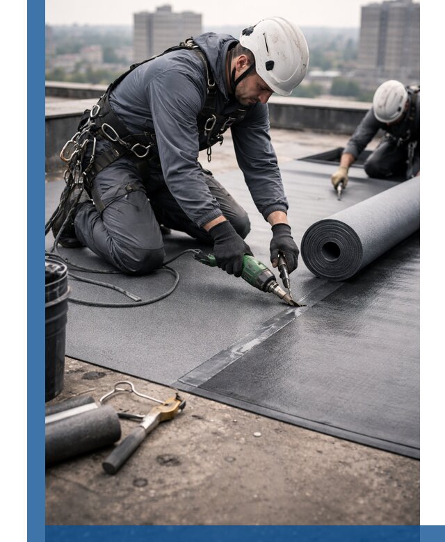 Ремонт мягкой кровли в Кстове с выездом промальпинистов