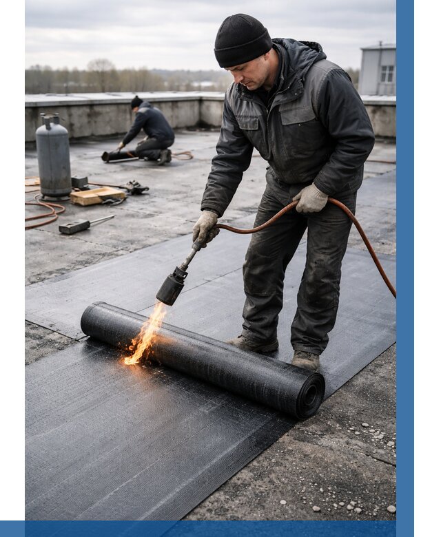 Ремонт наплавляемой кровли в Кстове от 713 р. | ВЫСОТНИК-Ксв