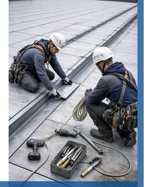 Ремонт фальцевой кровли в Кстове от 713 р. | ВЫСОТНИК-Ксв