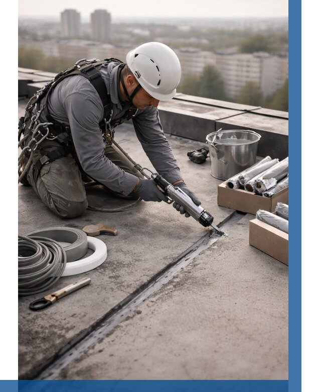 Герметизация швов кровли в Кстове от 458 р./м2 | ВЫСОТНИК-Ксв