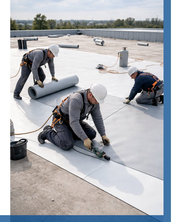 Монтаж мембранной кровли под ключ в Кстове от 1222 р. | ВЫСОТНИК-Ксв