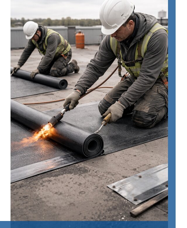 Монтаж наплавляемой кровли в Кстове от 866 р. — ВЫСОТНИК-Ксв