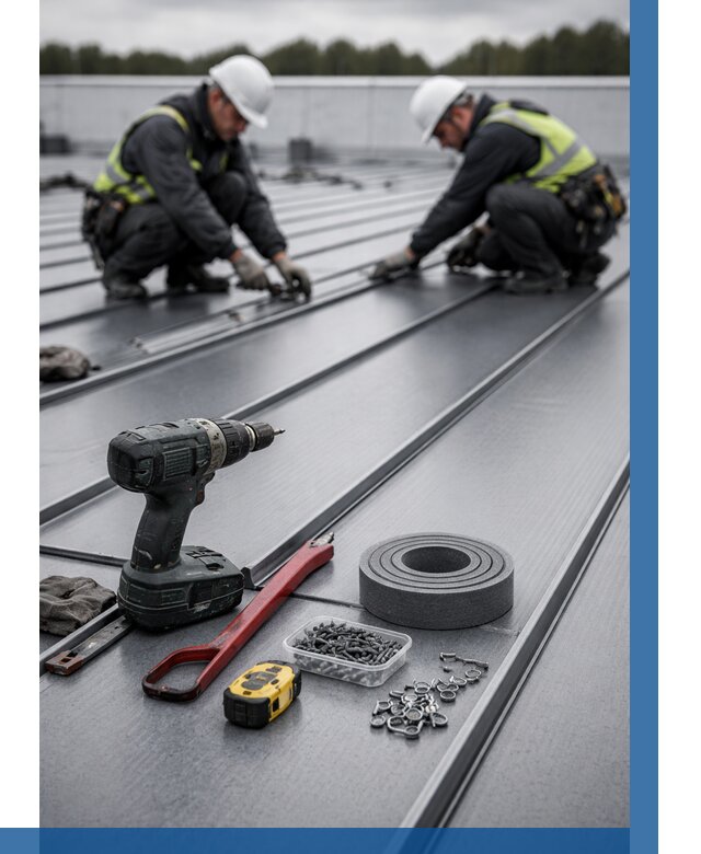 Монтаж фальцевой кровли в Кстове от 1833 р. | ВЫСОТНИК-Ксв