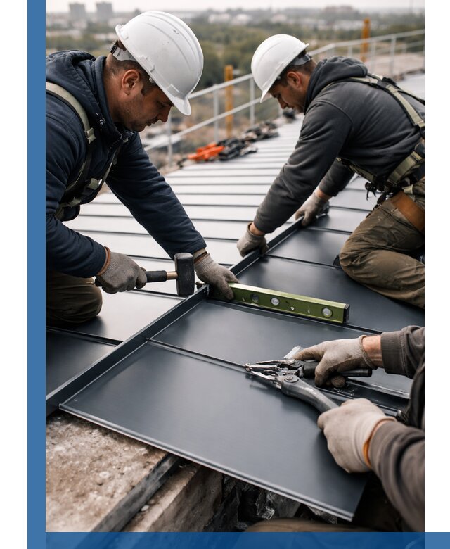 Монтаж фальцевой кровли в Кстове для промышленных зданий