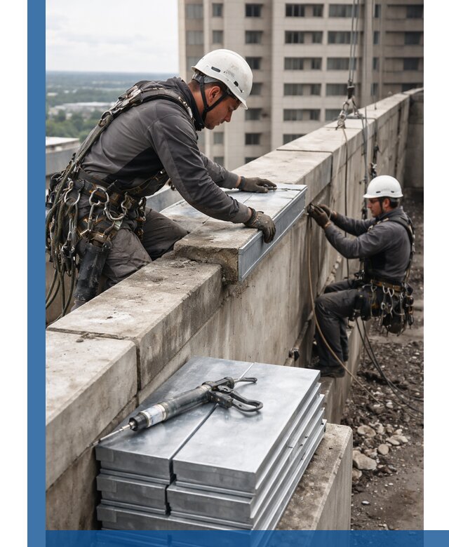 Замена парапетных крышек и установка новых в Кстове