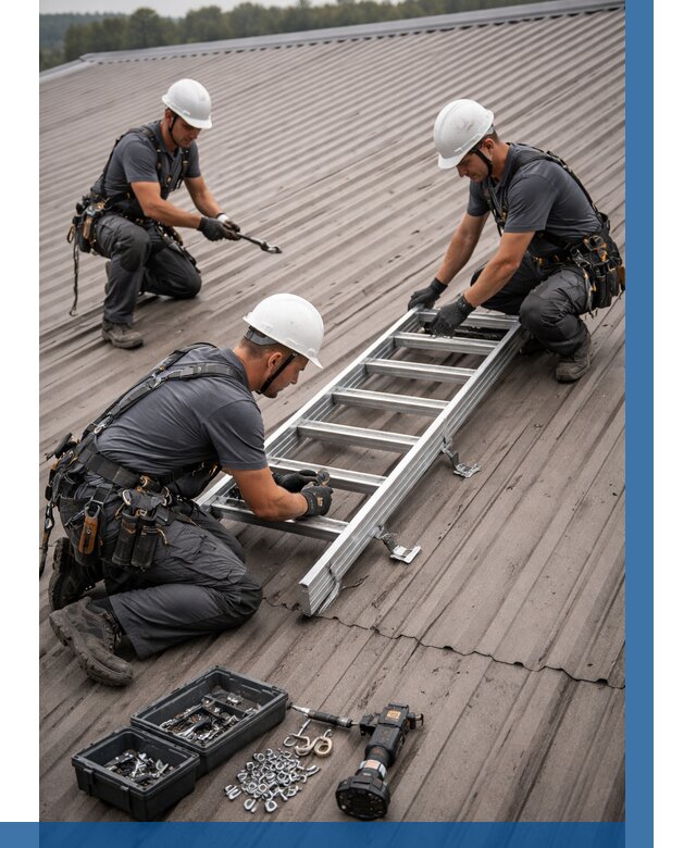 Монтаж кровельной лестницы в Кстове от 4583 р. | ВЫСОТНИК-Ксв