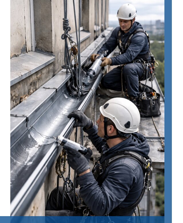 Ремонт водосточных желобов в Кстове от 6620 р. | ВЫСОТНИК-Ксв