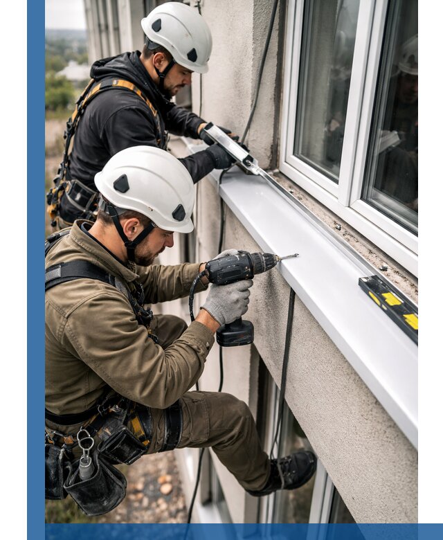 Профессиональный монтаж оконных отливов и отведения воды в Кстове