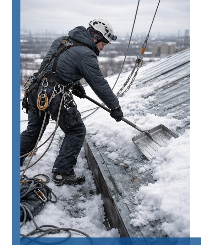 Профессиональная очистка кровли от снега и наледи в Кстове