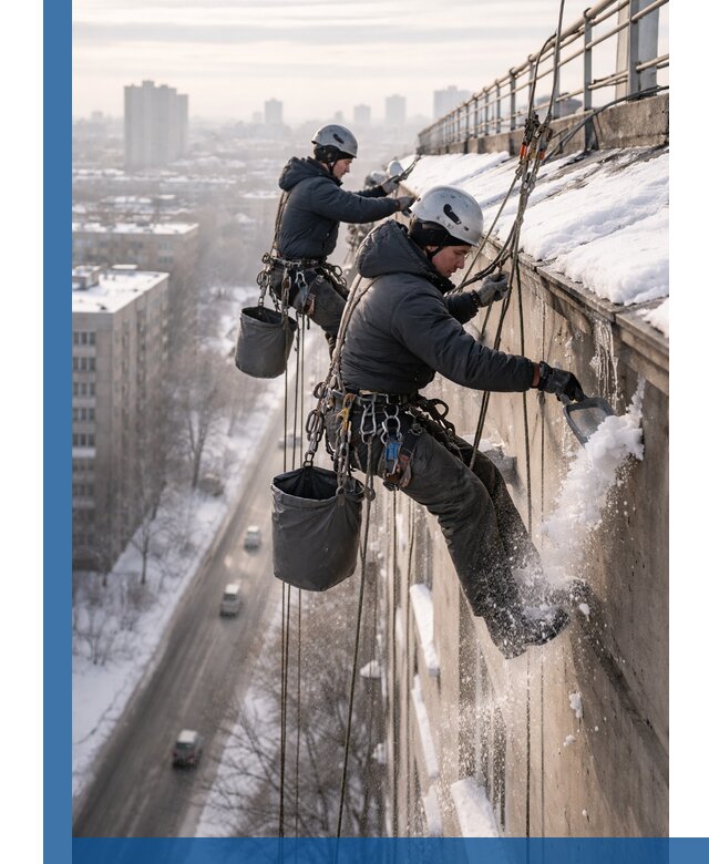 Очистка карнизов от снега в Кстове профессионально и безопасно