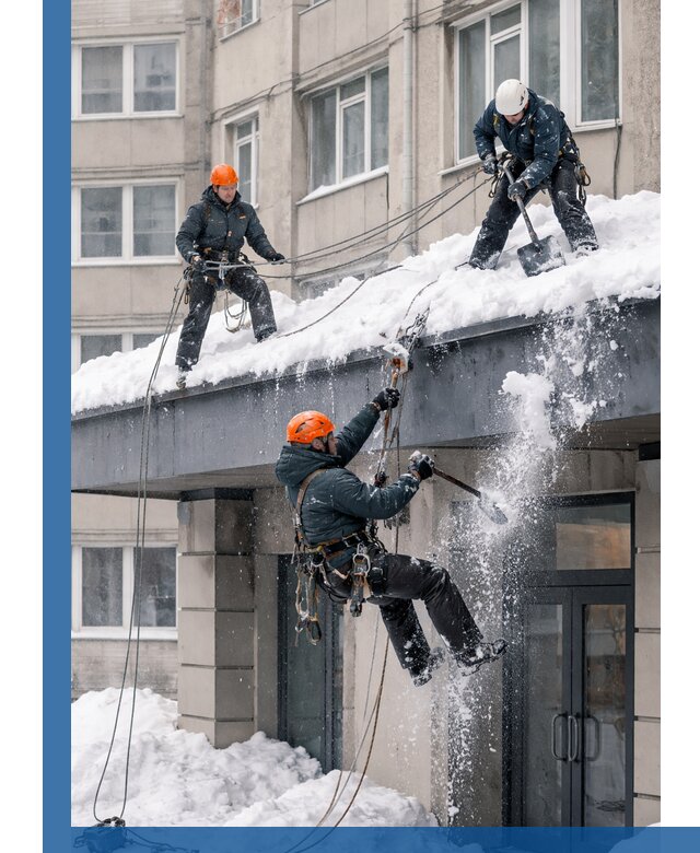 Безопасная очистка навесов от снега в Кстове круглогодично