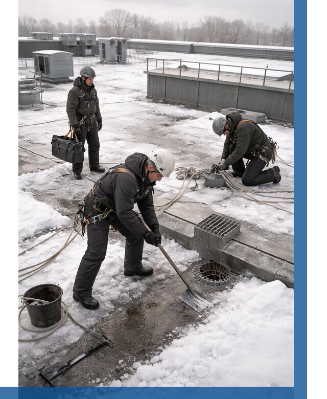 Абонентское обслуживание кровли зимой в Кстове от 8147 р. | ВЫСОТНИК-Ксв