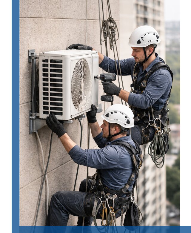 Монтаж внешнего блока кондиционера в Кстове установка и крепление