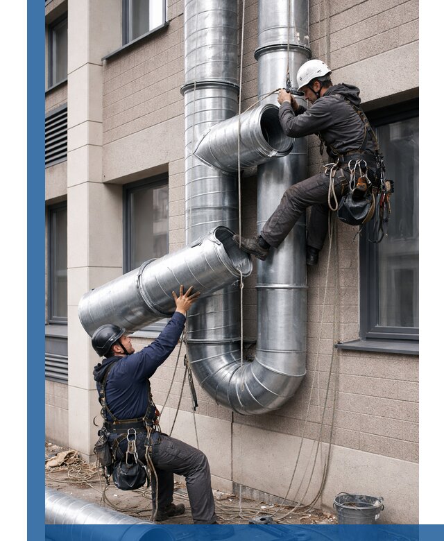 Монтаж фасадных воздуховодов в Кстове с герметизацией и крепежом