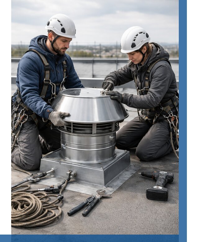 Установка дефлекторов на кровле в Кстове от 4583 р. | ВЫСОТНИК-Ксв