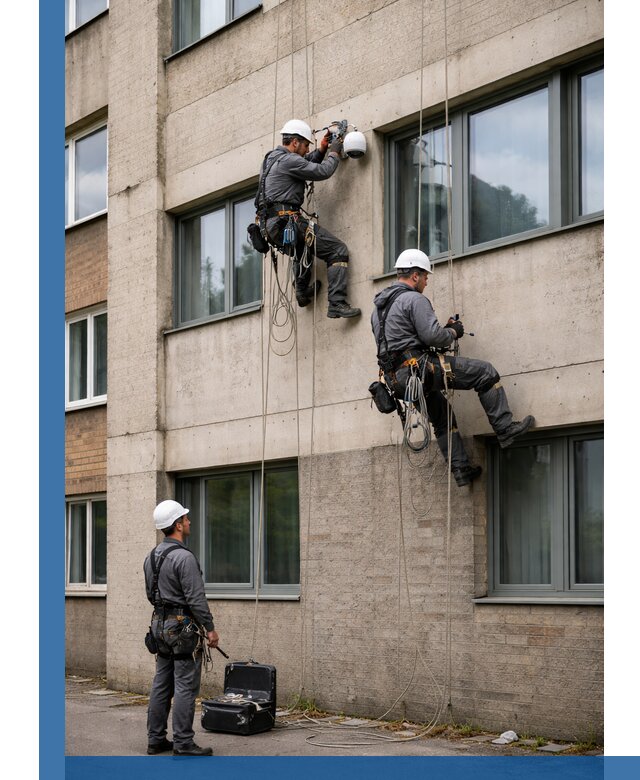 Монтаж фасадных камер видеонаблюдения в Кстове под ключ