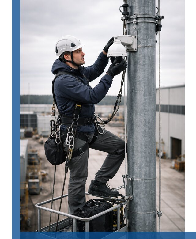 Профессиональная установка видеокамер на мачте в Кстове