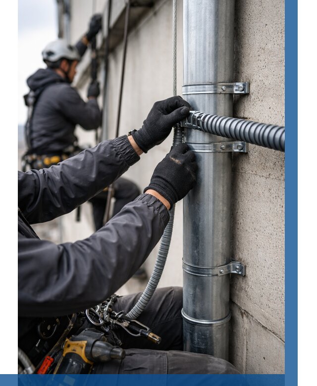 Монтаж гофры для кабеля в Кстове от 306 р. | ВЫСОТНИК-Ксв