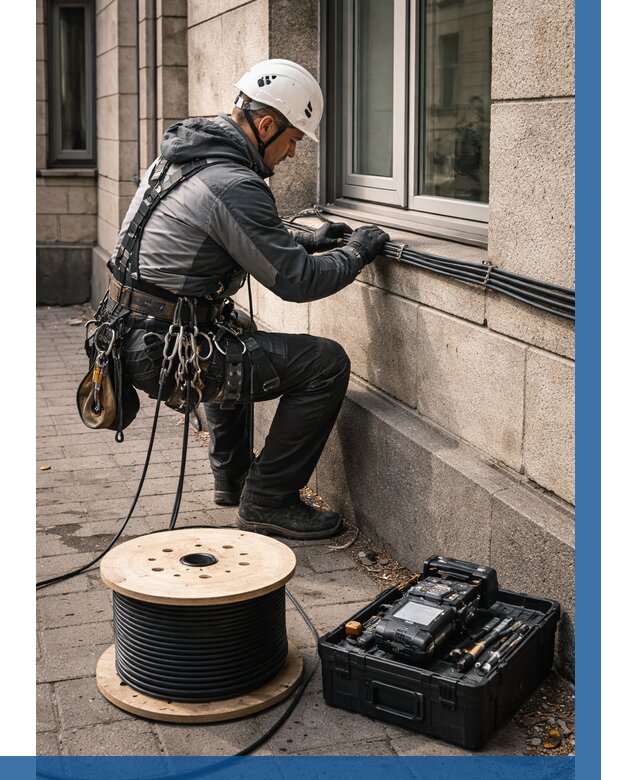 Прокладка оптоволоконного кабеля в Кстове от 815 р. | ВЫСОТНИК-Ксв