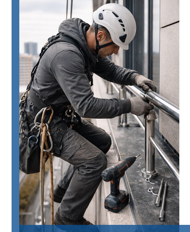 Монтаж ограждений на высоте в Кстове для зданий и конструкций