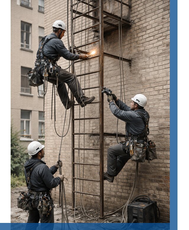 Ремонт пожарной лестницы в Кстове от 7638 р. | ВЫСОТНИК-Ксв