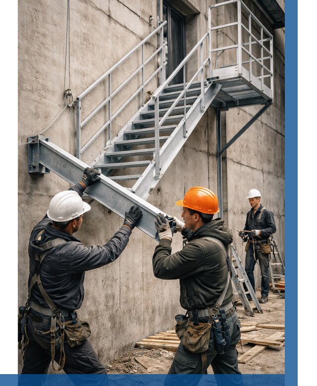 Монтаж металлических лестниц в Кстове от 15276 р. | ВЫСОТНИК-Ксв